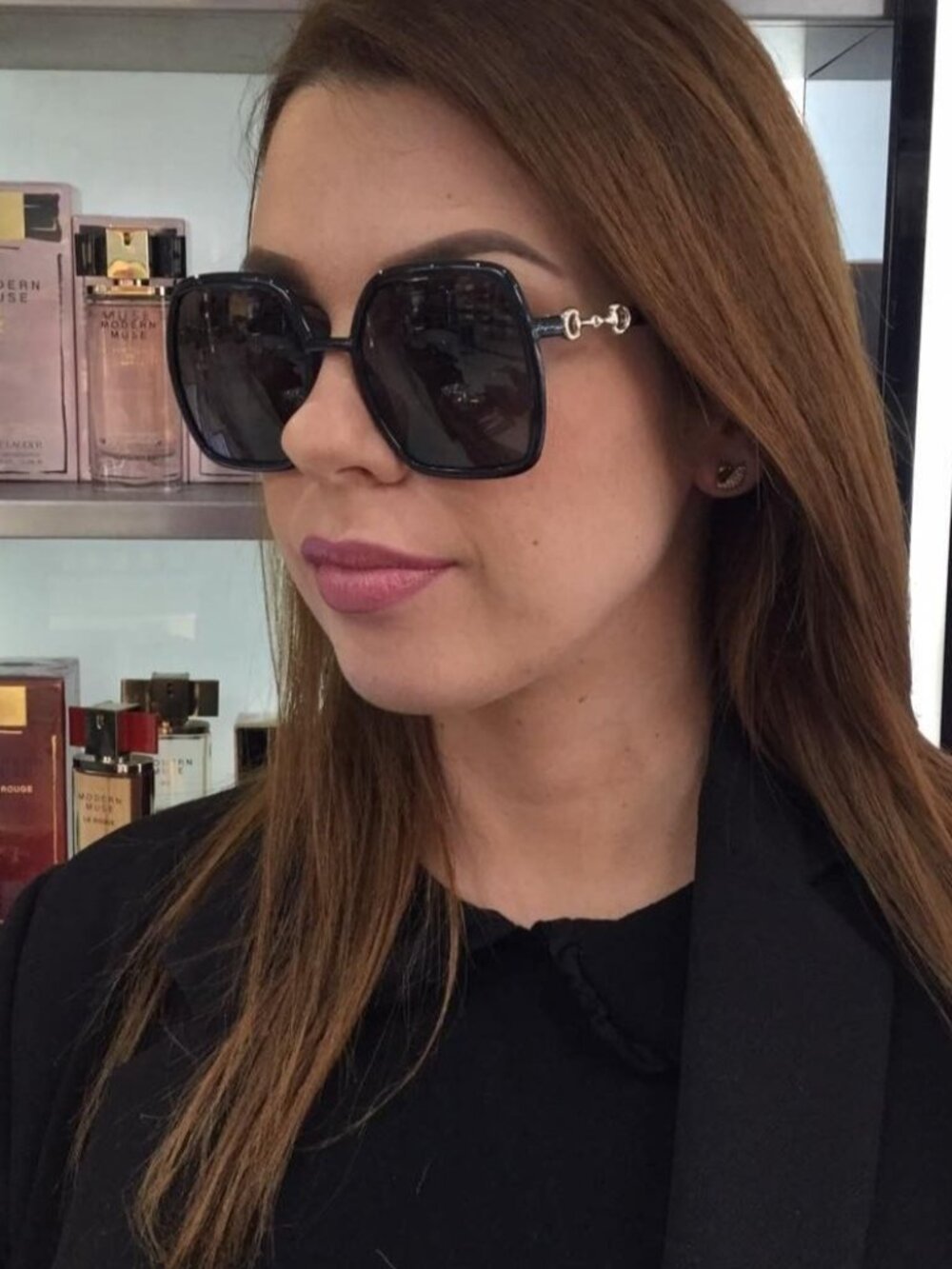 Gucci GG0890S 001 Women Sunglasses Black Square Frame, Grey Lenses